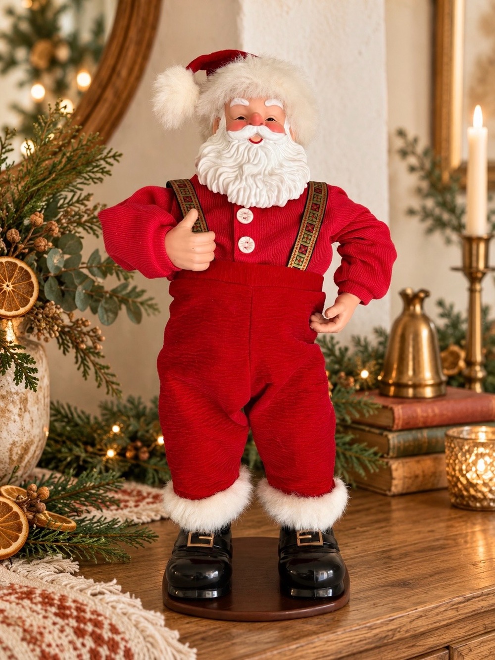 1998 Jingle Bell Rock Vintage Animated Santa Claus Figure Musical Christmas